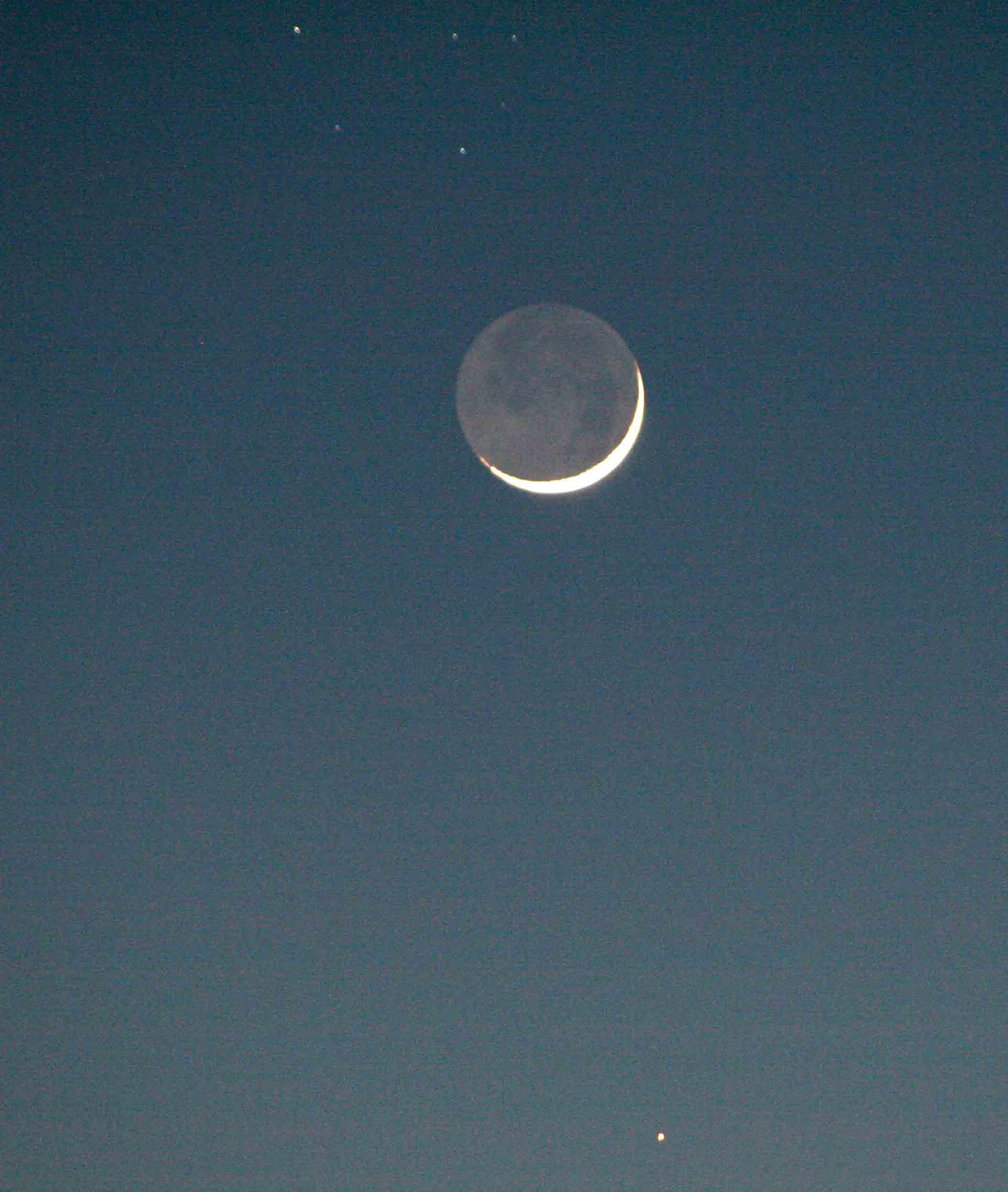 Moon,Mercury, Pleiades